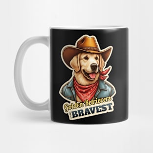 golden retriever cowboy Mug